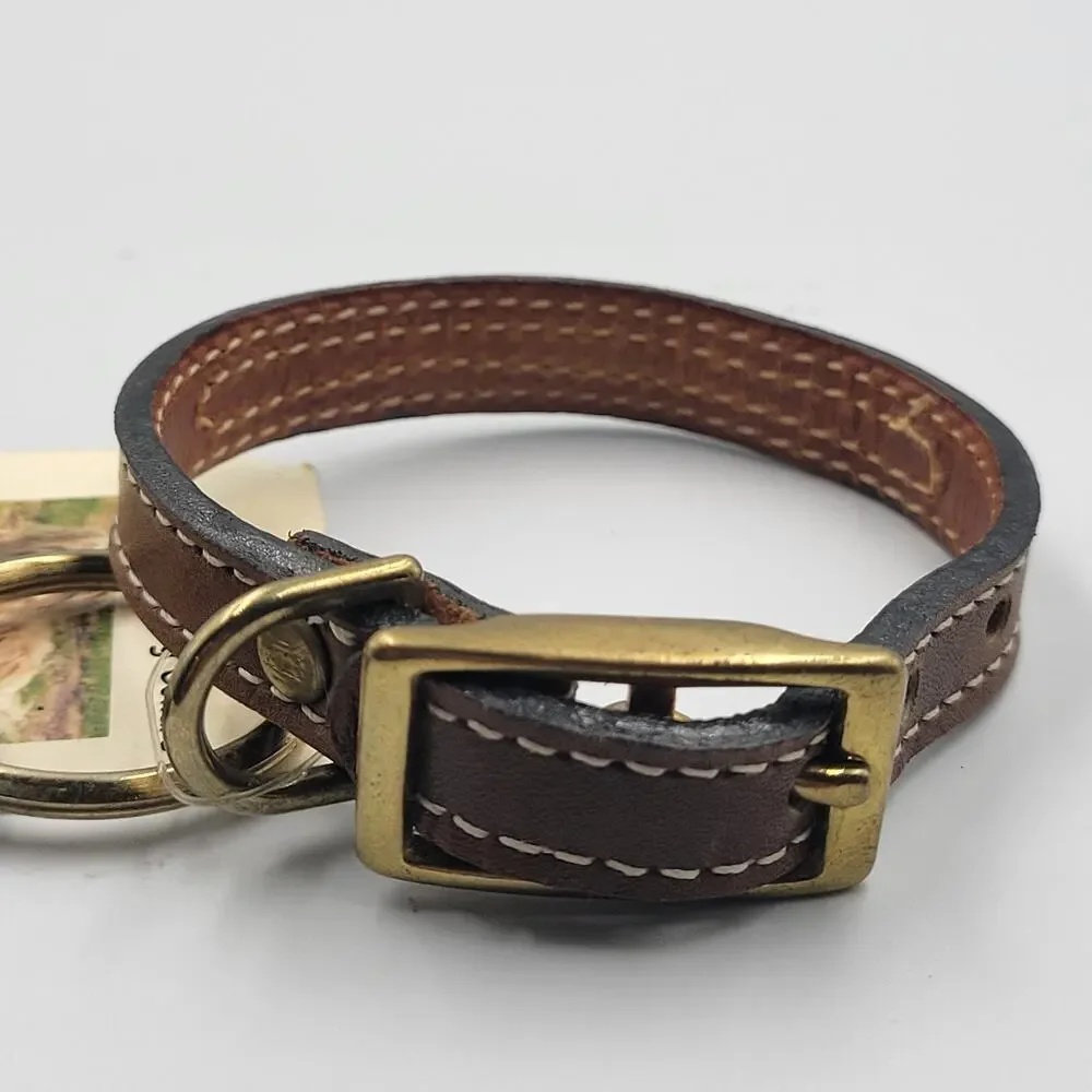 NEW HANDCRAFTED DOG COLLARS CUSTOM LEATHER WITH BRASS HARDWARE SIZE 8